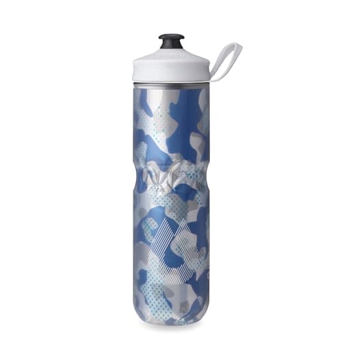 HydraPak | Polar Bottle - Polar Sport Insulated Water Bottle - BPA-Free, Sport & Bike Squeeze Bottle with Handle (Contender Blue, 700ml / 24oz)