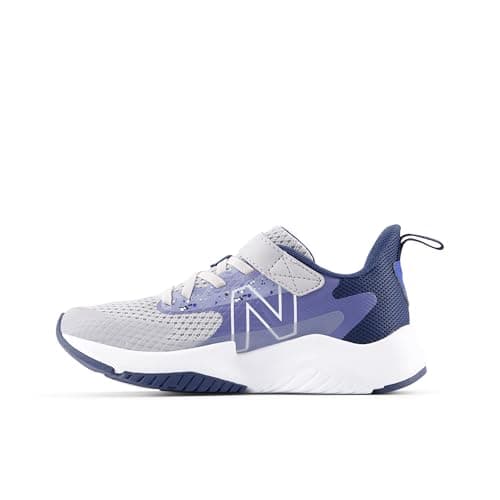 New Balance Kid's Rave Run V2 Hook & Loop Running Shoe, Raincloud/Dream State/Nb Navy, 2 M Infant