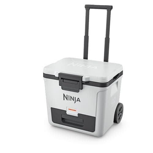 Ninja FrostVault 42qt Wheeled Cooler with Cold Dry Zone | Integrated Fridge-Temp Dry Storage Drawer | Premium Heavy-Duty Insulated Cooler | Keeps Ice Cold for Days | Cloud White | FB242WH