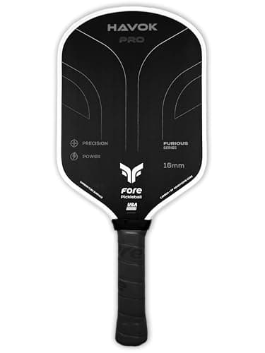 Havok Pro Pickleball Paddle: Carbon Fiber Surface for Enhanced Power, Precision and Maximum Spin - Large Sweet Spot and USAPA Approved - Black