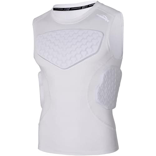 COOLOMG Youth Padded Football Shirt Chest Rib Protector