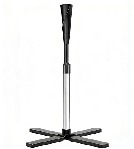 TARUMG Portable Batting Tee for Baseball/Softball, Height Adjustment from 25-37 inches, Heavy Duty Baseball Tee with Detachable Rubber Top, Easy Assembly Hitting Tee for Kids/Youth/Adults