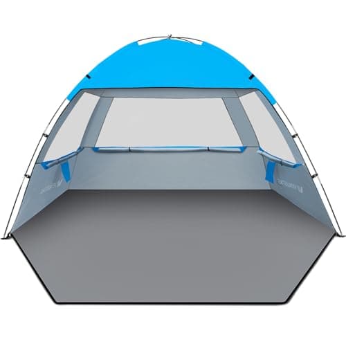 Venustas Beach Tent Sun Shelter for 3/4-5/6-7/8-10 Person, UPF 50+ UV Protection Beach Canopy, Lightweight and Easy Setup Cabana, Portable Beach Shade Tent