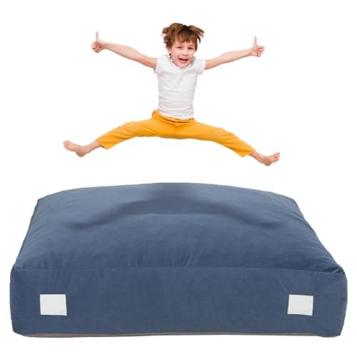 Upgraded Crash Pad for Kids Sensory with Handle,Soft Foam Blocks - Crash Pads for Autistic Children Indoor Jump Climb, Kids Autism Sensory Crash Mat with Anti-Slip Washable Cover (3FT x 4FT)