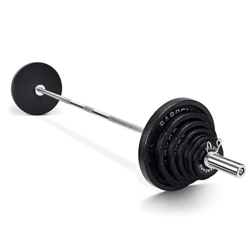 Fitvids 2 Inch Olympic Barbell Weight Plates Set, 255 LB(2.5-45 LB) Barbell Weight Set for Home Gym Strength Training, Deep Grip Edge