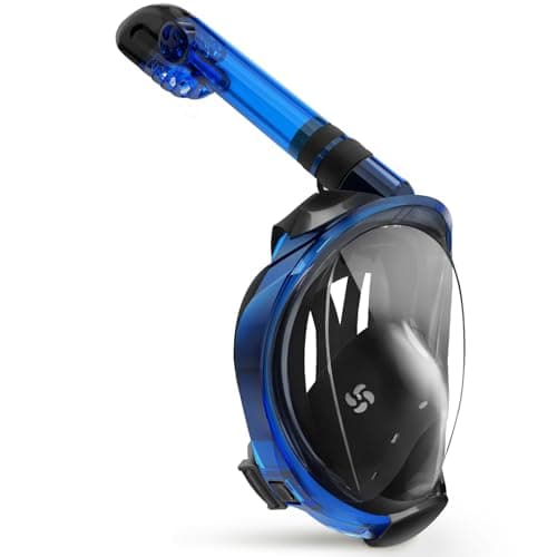 Greatever G2 Full Face Snorkel Mask with Latest Dry Top System,Foldable 180 Degree Panoramic View Snorkeling Mask with Camera Mount,Safe Breathing,Anti-Leak&Anti-Fog
