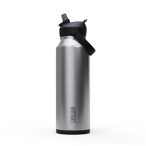 CamelBak Thrive Flip Straw Insulated Stainless Steel Water Bottle, Cold Retention Design for Everyday Hydration and Active Use, 40oz, Stainless