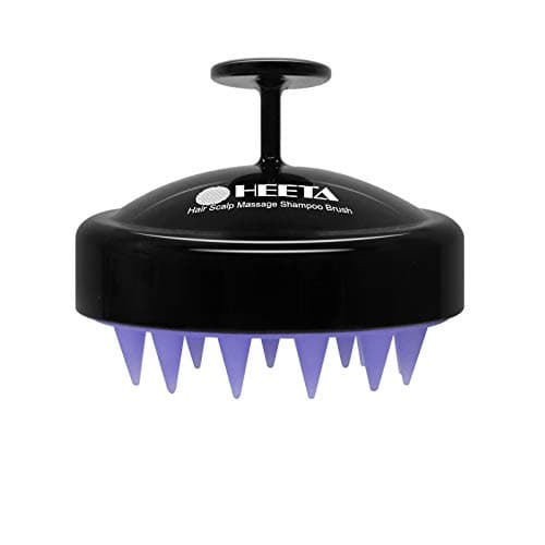 HEETA Scalp Massager Hair Growth, Soft Silicone Scalp Scrubber Shampoo Brush for Exfoliation, Dandruff Removal Head Massage Stress Relax, Wet & Dry Use for Thick Thin Curly Hair Care, Black