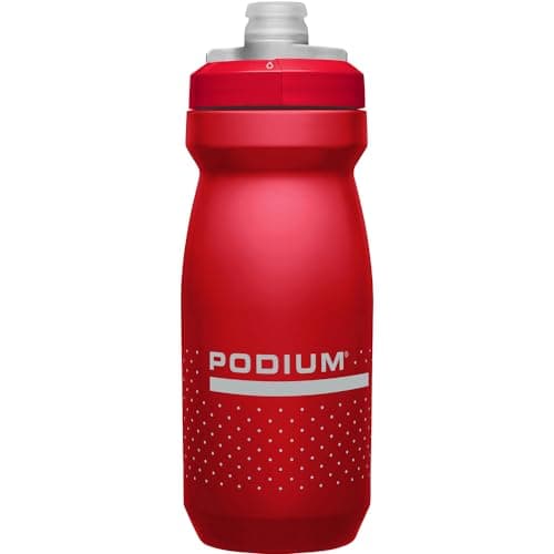 CamelBak Podium Bike Squeeze Water Bottle, High‑Flow Easy‑Squeeze Design for Cycling Performance, 21oz, Red