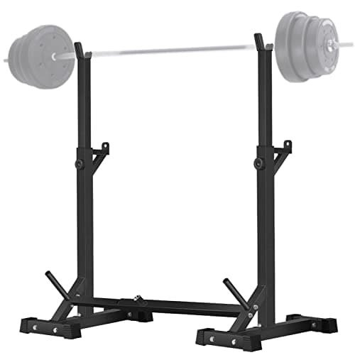 CANPA Adjustable Squat Rack Stand Multi-Function Barbell Rack Weight Lifting Gym Dumbbell Racks Home Gym Bench Press Rack Dumbbell Racks Stands 600Lbs （Black)