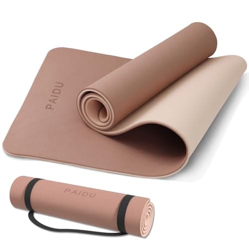 PAIDU Yoga Mat Non Slip Anti-tear,extra thick-2/5 inch（10MM）High Resiliency Professional POE Yoga Mats for Women Men Kids,72"x24"inch,Workout, Yoga, Pilates and Floor Exercise, with Carrier Strap
