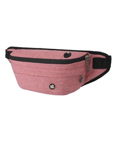 WATERFLY Fanny Pack for Men Women Water Resistant Large Hiking Waist Bag Pack for Running Walking Traveling (Light Red),16.5 x 4.3 x 6 inches,ONJ05