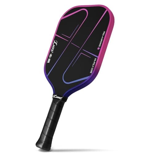 Luzz Pickleball Paddle, Thermoformed Purple Inferno 3D Grooved Carbon Fiber Pickleball Paddles Microporous Polymer Core Exceptional Spin and Power 16mm Composite Pickle Ball Rackets for Players