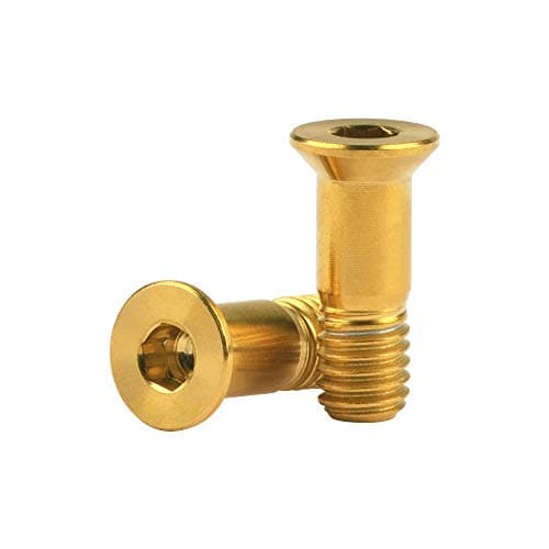 Wanyifa Titanium Ti Rear Derailleur Jockey M5x14.5mm Wheel Bolt Pack of 2 (Gold)