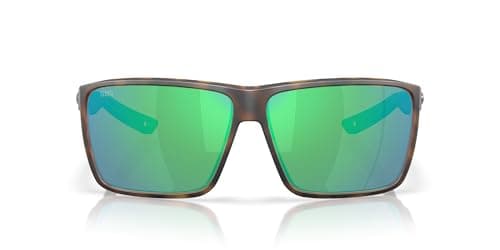 Costa Man Sunglasses Matte Tortoise Frame, Green Mirror Lenses, 64MM