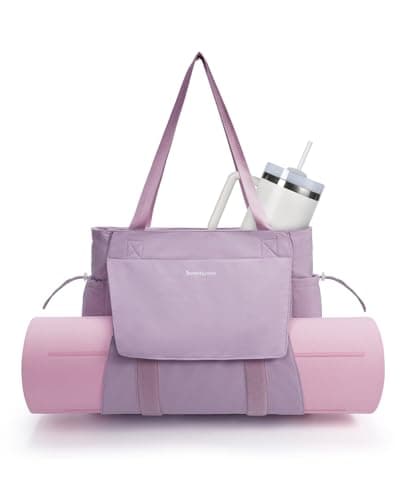 sportsnew Yoga Mat Bag Tote Yoga Gym Bags For Women Men with Waterproof Wet Pocket & Hook-and-loop, Quick Access Storage Yoga Mat Bag Carrier, Lavender