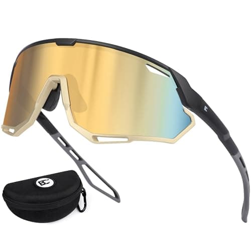 BIRCEN Mens Sports Baseball Sunglasses: TR90 Lightweight Cycling Glasses Wrap Around Running Glasses for Outdoor MTB Bike