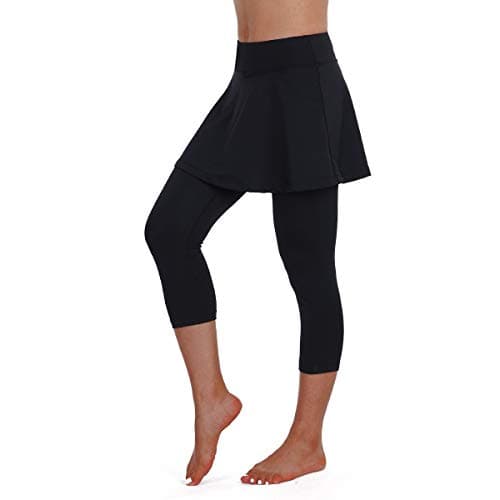 ANIVIVO Skirted Legging for Women, Yoga Legging with Skirts &Women Tennis Leggings Clothes(Black,XS)