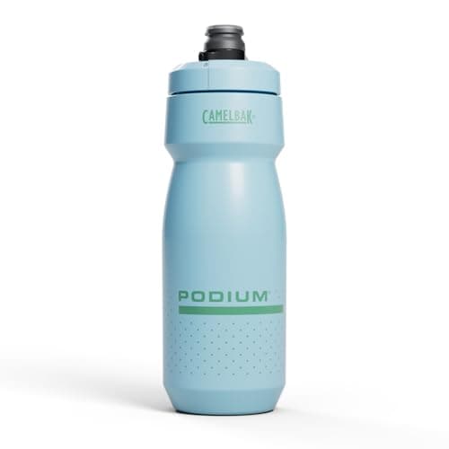 CamelBak Podium Bike Squeeze Water Bottle, High Flow Easy Squeeze Design for Cycling Performance, 24oz, Crystal Blue