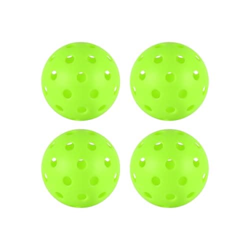 4 pcs Pickleball Balls,40 Holes Outdoor Pickleball balls,8mm Precision Drilled-Spaced Pickle ball Set-Professional Plastic Ball for Pickleballs Paddles and Indoor&Outdoor Floor Sport Court(green)