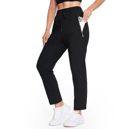 Beeswan 2026 Upgrade Stretch Active Pants for Women Over 50, Women's Hiking Cargo Travel Pants Women Black