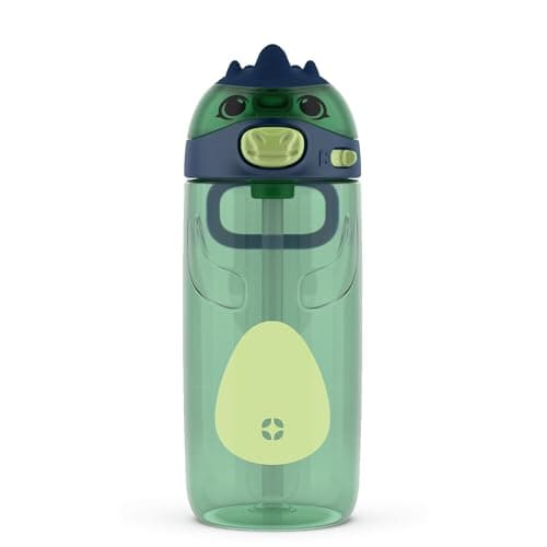 Ello Ellies 16oz BPA-Free Plastic Leakproof Kids Water Bottle, Dino