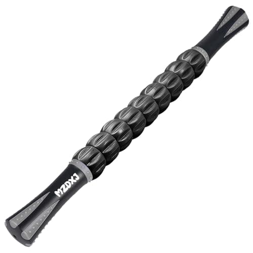 MZDXJ Muscle Roller Massage Roller Stick- Deep Tissue Fascia Blaster for Myofascial Pain Relief, Lymphatic Drainage & Body Sculpting, Handheld Physical Therapy & Recovery Tool (Gray Black-)