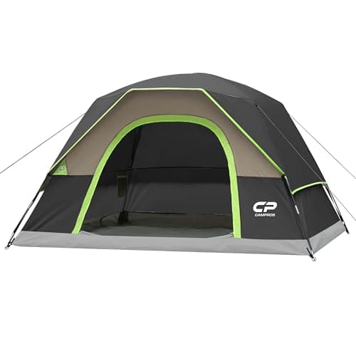CAMPROS CP 4 Person Camping Tent, Waterproof Dome Tent with Rainfly, Easy Setup Portable Tent with Mesh Window & Carry Bag for Camping