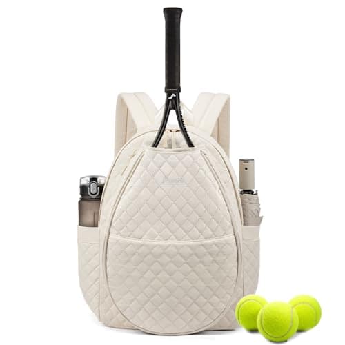 Sucipi Tennis Bags for Women, Lightweight Quilted Tennis Racket Bag, Large Capacity Tennis Backpack for Tennis Racquet, Pickleball Paddles, Badminton