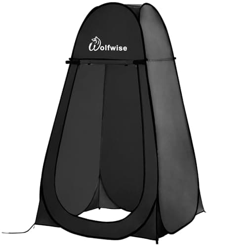 Wolfwise Pop Up Shower Tent for Camping, Portable Instant Changing Tent with Ventilation Window & Carry Bag, Privacy Bathroom Toilet for Beach & Outdoor, Standard, Width 40 ", Height 75 ", Black