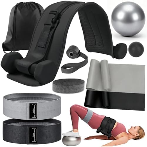 Ypdroy Women Glute Workout Equipment, Hip Thrust Belt for Weights, Booty Bands Exercise Bands Pilates Ball, Glute Workout at Home Pilates Exercise Equipment Kit for Home Gym Fitness Accessories