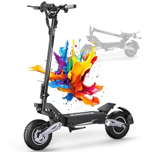 T10 Electric Scooter for Adults, 48V 18AH Battery Up to 46 Miles Long Range & Powerful Motor, 34 MPH Max Speed, 11 Inch All-Terrain Tires Folding Commuter E Scooter with Dual Suspension & LCD Display