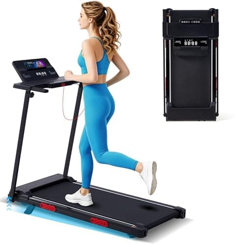 Portable Treadmill with Incline, 3.5HP Electric Small Treadmills for Home Small Spaces, 0.6-10MPH Walking Pad Treadmill with Handle Bar, 400LBS Mini Treadmills for Home Exercising