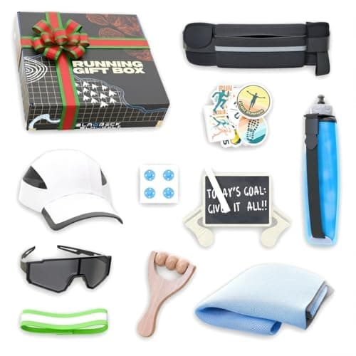 BLAUBECK Ultimate Running Gift Box – Cool Runner Presents and Marathon Essentials for Women – Christmas Running Gift - Contains Sunglasses Hat Running Belt Foldable Water Bottle