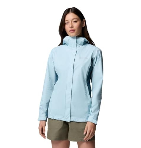 Columbia Women's Arcadia II Waterproof Rain Jacket, Marine Light/Everblue, XX-Large