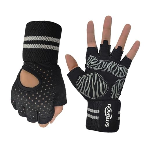 Govblus Workout Gloves for Men and Women,Gym Gloves for Weight Lifting with Wrist Support,Exercise,Rock Climbing, Biking,Training,Fitness,Pull up,Fingerless, Breathable and Snug fit(Mint Green,Large)