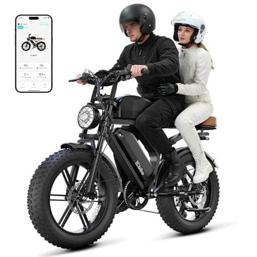 TS TST GRP LLC Electric Bike for Adults, Peak 1500W Motor Retro Ebike, 32MPH 120Miles, 48V 30Ah Removable Battery, 20"x4" Fat Tires, Full Suspension, APP Control, Off-Road E Bike for City Commuting