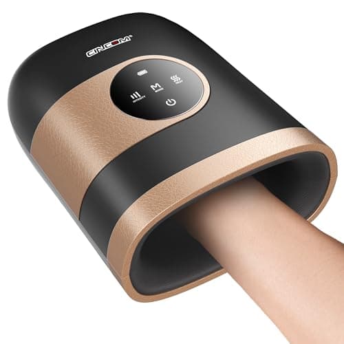 CINCOM Upgraded Hand Massager with Heat & Compression – Cordless & Rechargeable Hand Therapy Equipment for Arthritis and Carpal Tunnel Relief from Wrist to Fingers, Ideal Gift for Mother's Day (Black)