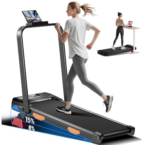 3-in-1 Walking Pad with 15% Incline 2.5HP Foldable Walking Pad Treadmill Under Desk 0.6-6.2MPH Compact Small Treadmills for Home 300LBS with Romote Control