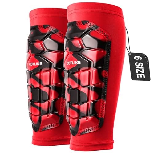 Soccer Shin Guards Kids Youth, Ski Shin Guard Sleeves for Boys Girls Adults Men Women, Protective Soccer Equipment for 2-18 Years Old Boys Girls, High Impact Resistant Breathable Comfortable(Red,XS)