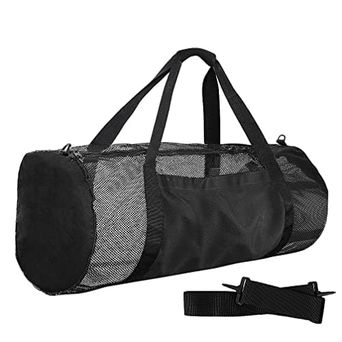 Luwint Heavy Duty Dive Duffle Bag, Large Mesh Gear Bag for Scuba Diving, Snorkeling, Travel, Beach, Pool Trip, Swimming and Water Sports, Black