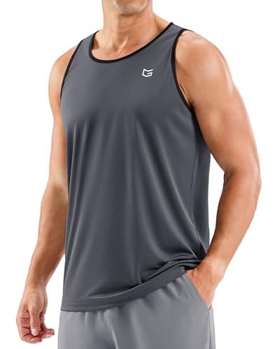G Gradual Beach Tank Tops for Men UPF50+ Dry Fit Summer Sleeveless Shirts Mens Workout Shirt for Swimming, Running, Athletic(Dark Grey, XL)