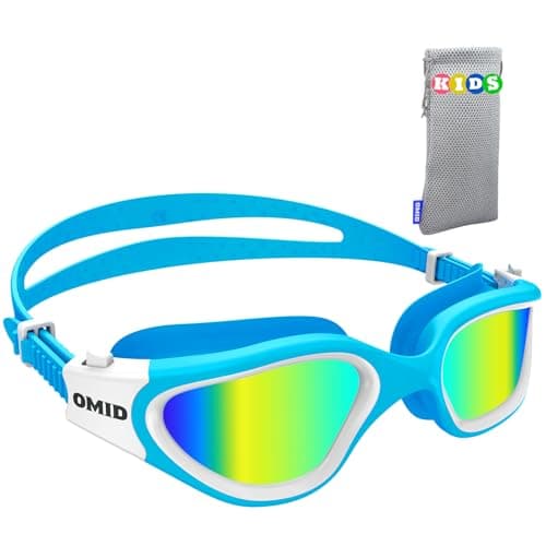 OMID Kids Swim Goggles, P2mini Polarized Swimming Goggles Comfortable for Age 6-14