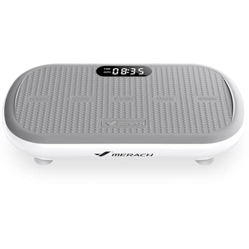 MERACH Vibration Plate Exercise Machine, Vibration Plate 440 Lbs Capacity, Bluetooth and Silicone Pedal, Stimulate Deep Fat, Vibration Plate for Lymphatic Drainage, Vibrating for Weight Loss (White)