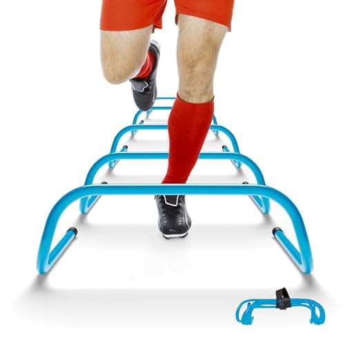Yes4All Agility Speed Training Agility Hurdles for Athletes - 5 Pack - Speed and Agility Training Equipment for Soccer Basketball Football Hurdle Training (Blue)