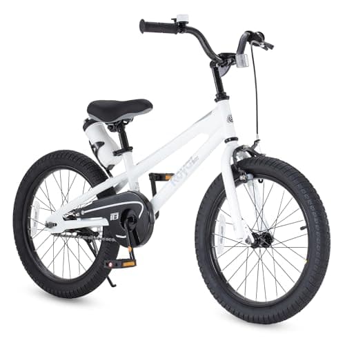 RoyalBaby Freestyle Kids Bike 18 Inch Wheels Childrens Bicycle for Boys Girls Ages 5-9 Years, White