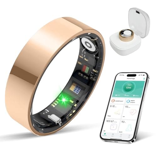 BIEMHA IP68 Waterproof Smart Ring - Fitness & Health Tracker with Sleep/Exercise Monitoring, Unisex for Women Men, iOS & Android Compatible, Long Lasting Battery Life, No Subscription (Rose Gold, 11)