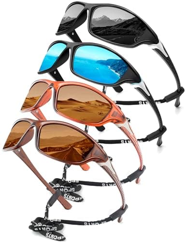 KALIYADI 4 Pack Polarized Sunglasses-Men Sports Sun-glasses: Mens Sunglasses UV Protection for Fishing Driving Cycling
