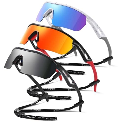 Vcarsian Kids Sunglasses Youth Baseball Sunglasses for Boys Girls 3-12 Polarized Softball Cycling Sports Goggles UV Protection