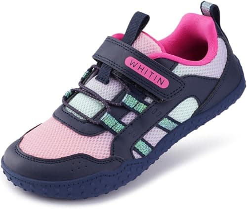 WHITIN Kids Wide Barefoot Shoes Size 5 Big Girls Zero Drop Hiking Pink